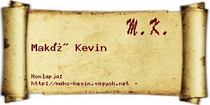 Makó Kevin névjegykártya